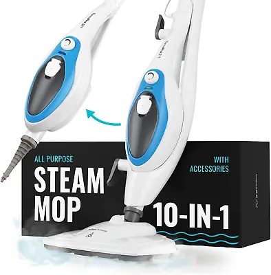 Steam Mop Cleaner 10-In-1 With Convenient Detachable Handheld Unit Laminate/Har • £107.64