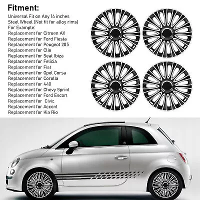 AGS Hubcaps Set Of 4 14 Inches Hubcap Wheel Cover Replacement For Ford Fiesta • $122.54