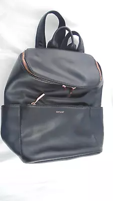 Matt & Nat Black Brave Vegan Pebbled Leather Black Backpack GUC • $9.74