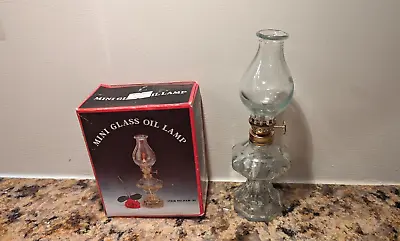 Vintage Mini Oil Lamp Clear 7  Tall Octagon Base NIB • $9.99