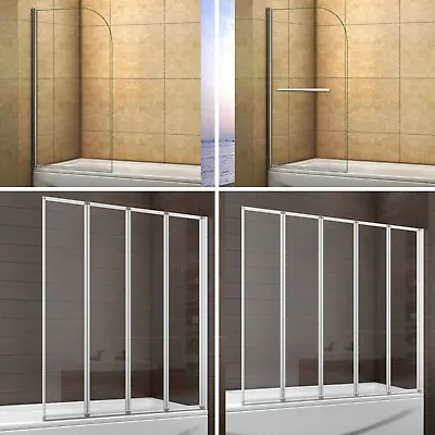 £91 • Buy Bath Shower Screen 800/900/1000/1200 Folding Screen 1/2/4/5Fold Over Glass Panel