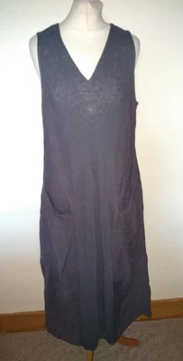 £19.99 • Buy Ladies Crea Concept Dark Grey Linen Long Maxi Long Dress 46 Uk 16