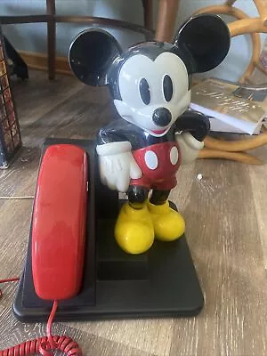 Vintage MICKEY MOUSE Telephone Tested Working Walt Disney Trimline Push Button • $40