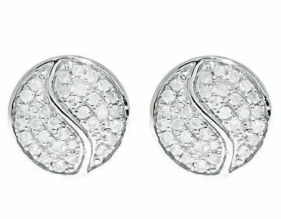 0.25ct Simulated Diamond Yin Yang Stud Earrings Women 14k White Gold Plated • £107.99