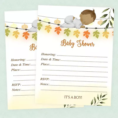 Boy Baby Shower Invitations Fall Girl Cards Invite Decorations Gender Neutral 20 • $16.70