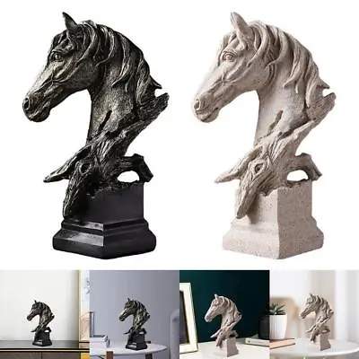 Horse Head Bust Statue Art Crafts Good Fortune Modern Table Sculpture For Wine • £27.41