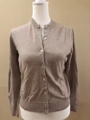 J Crew Sweater Womens M Oatmeal Jackie Cardigan 3/4 Sleeve Button Up • $15