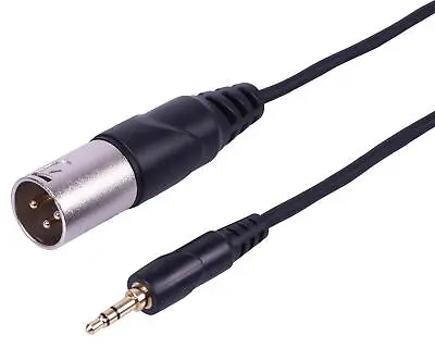 2m XLR To 3.5mm AUX Mini Jack 3 Pin Male To Male 1/8 Stereo Laptop To Mixer Lead • £7.99
