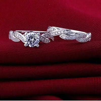 4Ct Simulated Diamond Elegant Bridal Set Engagement Ring White Gold Plated • £155.99