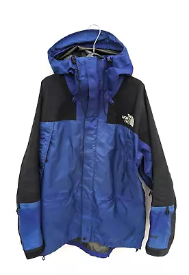 North Face Jacket Mens UK XL US L Blue Goretex Hood Mountain Waterproof Y2K Vtg • $98.53