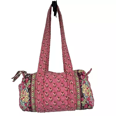 Vintage Vera Bradley Barrel Bag PINK PANSY Retired Cottagecore Floral Purse • $49