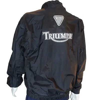 Triumph Black Nylon Pull-over Windbreaker Airtight Features Men's S • $24.72