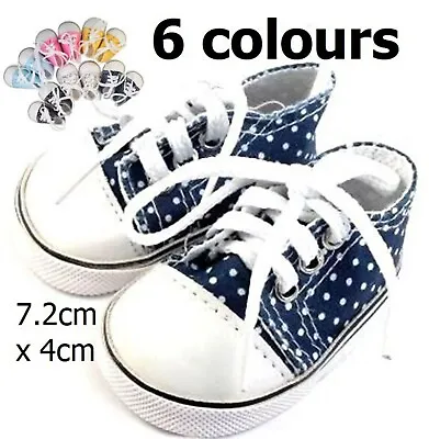 Polkadot 18  Doll Shoes Trainers Sneakers 7.2cm. Our Generation Baby Born Boy AG • £6