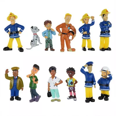 3-6cm Action Figure Fireman Sam 12Pcs PVC Doll Model Cute Cartoon Toys Kids Gift • $17.99