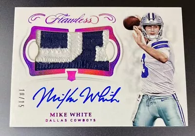 2018 Panini Flawless Rookie Autographs Ruby Mike White RC PATCH AUTO RPA /15 BDQ • $11.50