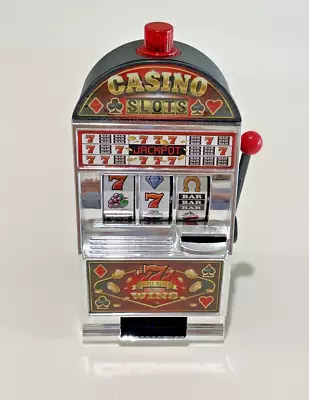 Electronic Casino Slot Machine Coin Bank - Sharper Image - Open Box! • $13.99