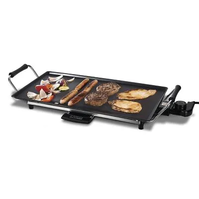 Electric Teppanyaki Table Top Grill Griddle Hot Plate Steak Cooking Stone 2000W • £34.94