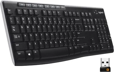 Logitech K270 Wireless Keyboard For Windows 2.4 GHz Full-Size Number Pad PC/MAC • $14.56