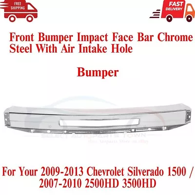 New Fits 2007-2013 Chevy Silverado 1500 Chrome Front Bumper Impact Face Bar • $106.50