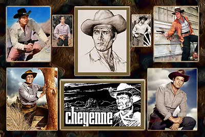 4 X6  MAGNET COLLAGE - CHEYENNE  TV Western Heroes  Clint Walker • $5.50