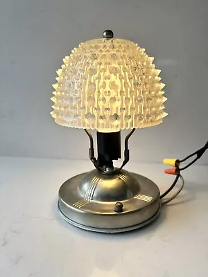 Vintage Deco Retro MCM Ceiling Light Fixture W Clear Sea Urchin Dome Cover Shade • $129.99