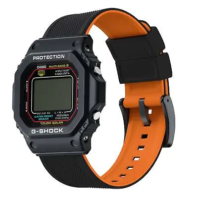 Black & Orange Elite Silicone Casio® G-Shock Watch Band Watch Band • $51.54