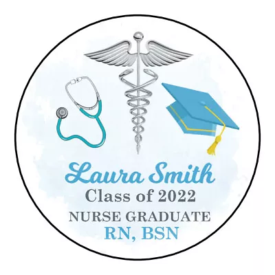 Nurse Graduation Personalized Party Favor Labels Stickers - 4 Sizes • $7.49