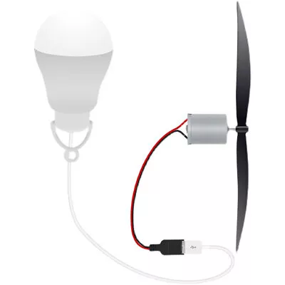 Micro Wind Turbine Motor Blade W/Bulb DIY Kit Power Alternative Energy Generator • $12.99