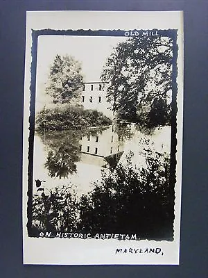 Maryland MD Old Mill On Historic Antietam Vintage Real Photo Postcard RPPC 1940s • $20