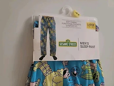 Men's Sesame Street Sleep Lounge Pajama Pants NWT Big Bird Elmo Men's  Large • $9.99