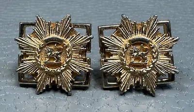 Vintage Star Pattern Military Or Fraternal Logo Yellow Gold Plated Cuff Links • $24.95