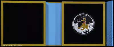 2023 $2 Niue Mickey And Friends Pluto 1 Oz Silver Colorized Coin In OGP • $89.95