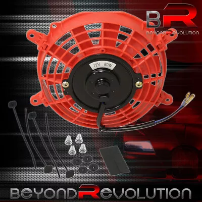 Universal 7  Slim 1730 CFM Performance 12V Electric Red Push Pull Radiator Fan • $21.99