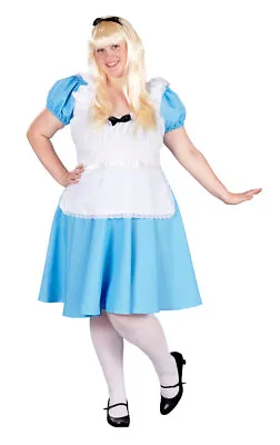 Womens Traditional Alice Fairytale Book Week Movie Fancy Dress Costume Plus Size • £33.99