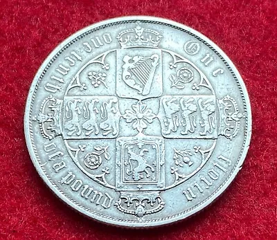 Antique British Gothic Silver Coin Queen Victoria One Florin 1880 • $160