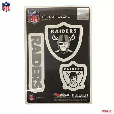 New NFL Oakland Raiders Vinyl Die-Cut Decal Stickers 3-Pack Made In USA • $7.38