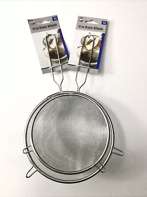 2 Pc 7” & 6” Diameter Wire Mesh Strainer Colander Sifter With Handle • $6.97