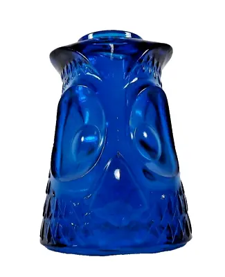 Blue Viking Glass Owl Fairy Lamp Tea Light TOP ONLY • $69.99