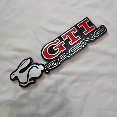 Metal Brushed Aluminum Rabbit GTI Badge Car Racing Rear Emblem For VW Adhesive • $19.99