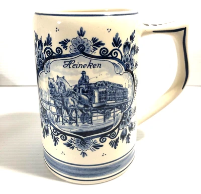 $17.50 • Buy Delft Blue Heineken Beer Stein Mug Holland Hand Painted 5  Tall