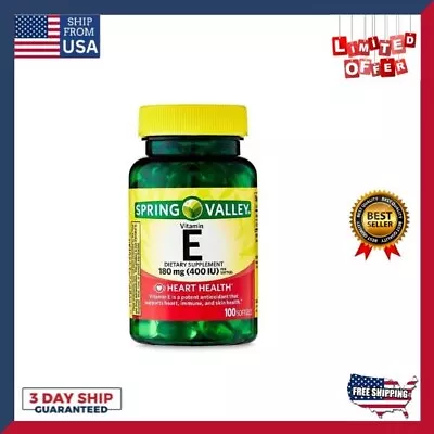 Spring Valley Vitamin E Heart Health Dietary Supplement Softgels 180 Mg (400 IU • $7.90