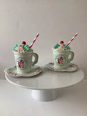Fake Cakes Artificial Cupcakes Cup & Saucer X 2 Display Shop Prop • £7.99