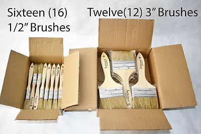 Chip Paint Brushes X12 - 3  & X16 - 1/2  NEW • $15.55