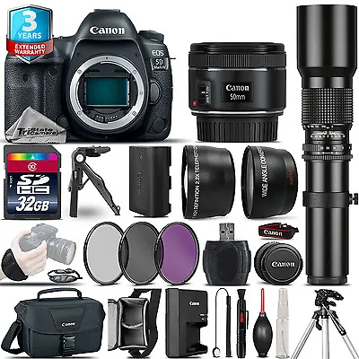 $1952.99 • Buy Canon EOS 5D Mark IV Camera + 50mm + 500mm - 4 Lens Kit + 32GB + 2yr Warranty
