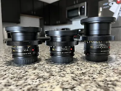 Leica R Lens Set 35 Summicron 50 Summicron 90 Elmarit Cine-Modded • $2800