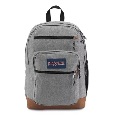 Jansport Cool Student Backpack Gray Leather Bottom Book Gym Work Bag JS0A2SDD • $39