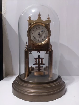 £240 • Buy Gustav Becker 400 Day Anniversary Torsion Clock Under Glass Dome