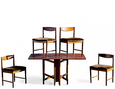 Mid Century McIntosh Teak Drop Leaf Dining Table And 4 Chairs • £445