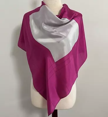 VTG Revelli 100% Silk Fuchsia Geometric 31  X 31  Square Scarf • $19