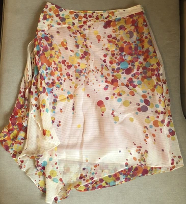 £55 • Buy Christian Lacroix “ Bazar” Silk Skirt Baloon Print FR40 UK 10 12 Assymetric